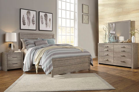 Culverbach Queen Panel Bed with Mirrored Dresser and 2 Nightstands