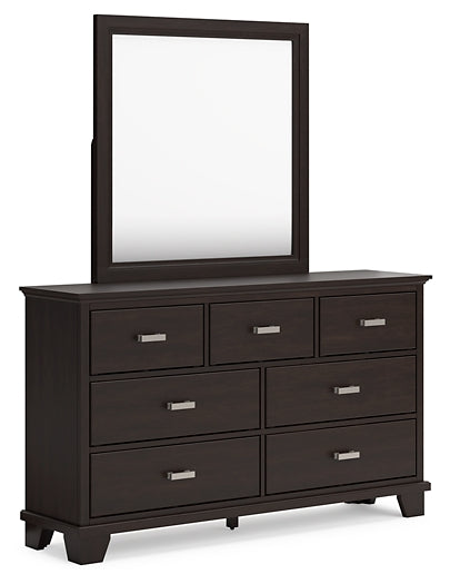 Covetown California King Panel Bed, Dresser, Mirror, Chest and Nightstand