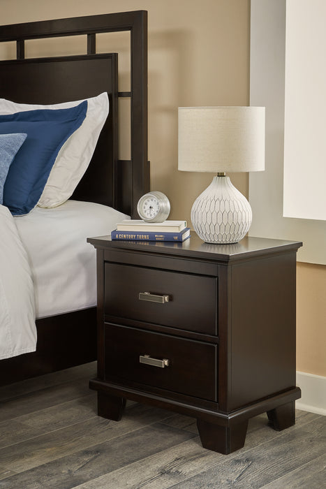 Covetown California King Panel Bed, Dresser, Mirror, Chest and Nightstand