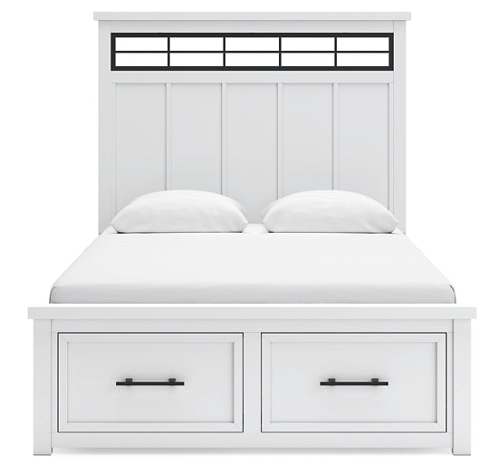 Ashbryn Queen Panel Storage Bed with Mirrored Dresser, Chest and Nightstand