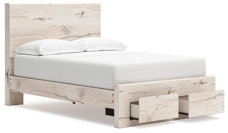 Lawroy Full Panel Storage Bed with Mirrored Dresser and Nightstand