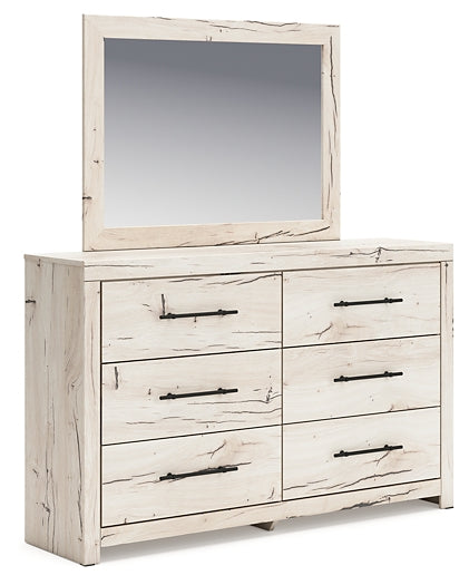 Lawroy Twin Panel Bed with Storage, Dresser and Mirror
