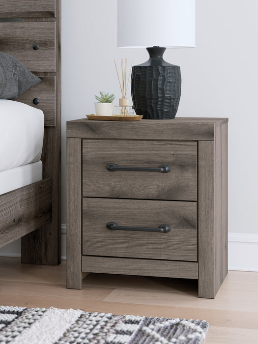 Graystorm Full Panel Bed with Mirrored Dresser and Nightstand