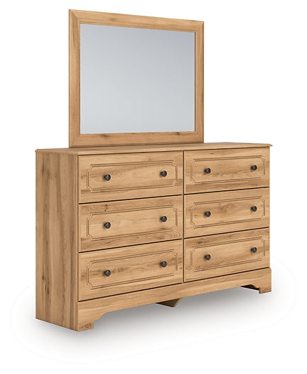 Aleaport King Panel Bed with Mirrored Dresser and Nightstand