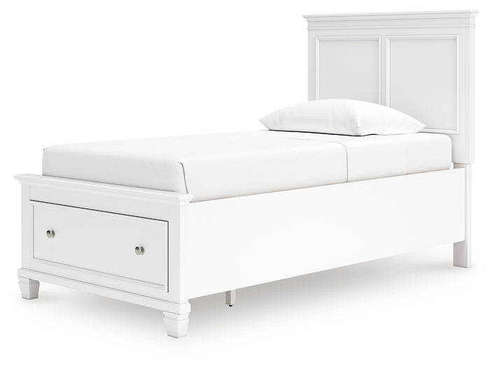Fortman Twin Panel Storage Bed, Dresser, Mirror and Nightstand