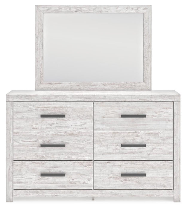Cayboni Queen Panel Bed with Mirrored Dresser and Nightstand