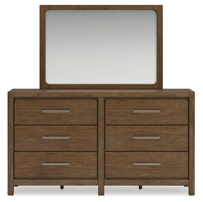 Cabalynn Queen Upholstered Bed with Mirrored Dresser, Chest and Nightstand