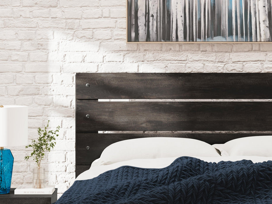 Hollivern Queen Panel Bed, Dresser, Mirror, Chest and Nightstand