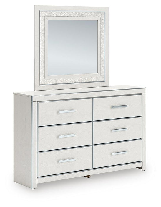 Zuraleus King Upholstered Panel Platform Storage Bed, Dresser, Mirror and Nightstand