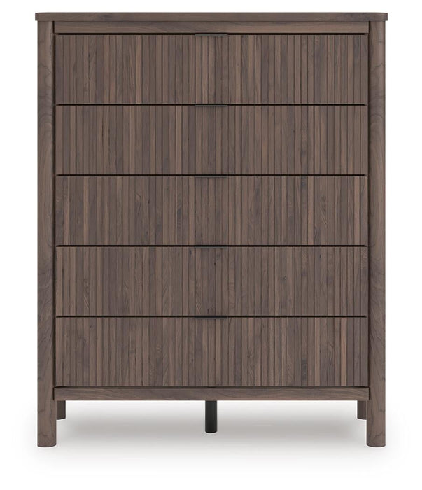 Pamytta Twin Upholstered Panel Bed, Dresser, Mirror, Chest and Nightstand