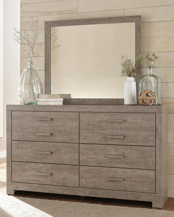 Culverbach Queen Panel Bed with Mirrored Dresser and 2 Nightstands