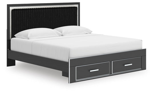Zuraleus King Upholstered Panel Storage Bed