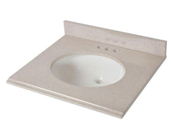 25 In. X 22 In. Colorpoint Vanity Top In Maui With White Bowl