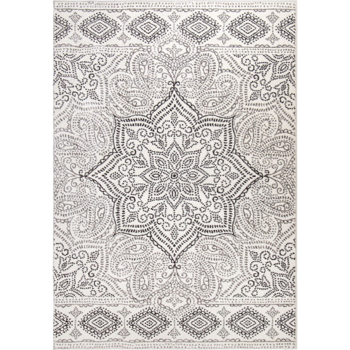 Paisley Points White 5'1" X 7'6"