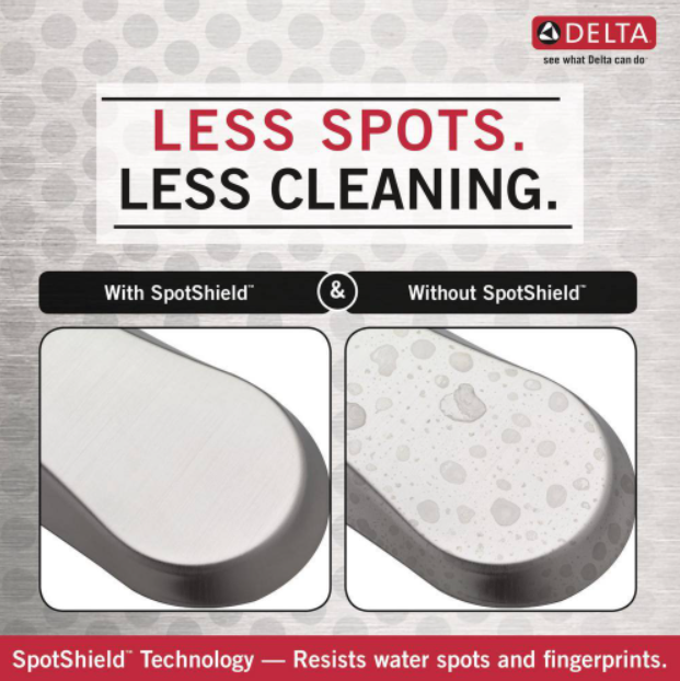 Delta Merge 4 in. Centerset 2 Handle Bathroom Faucet SpotShield in Brushed Nickel/Matte Black