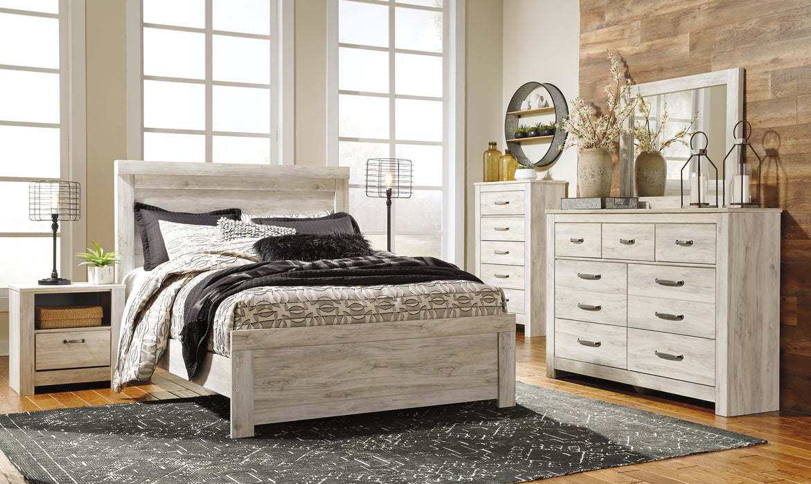 Bellaby  Panel Bed With Mirrored Dresser, Chest And Nightstand