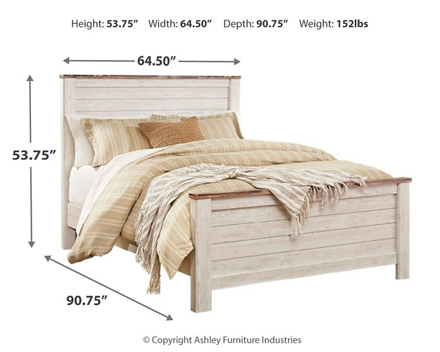 Ashley Express - Willowton Queen Panel Bed with Mattress