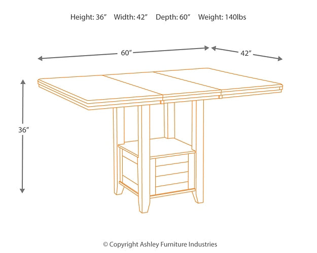 Ashley Express - Haddigan Counter Height Dining Table and 6 Barstools